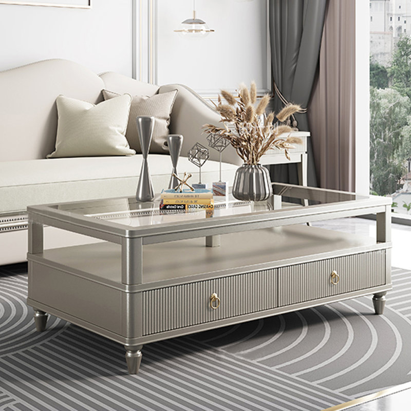 Table basse de style italien avec rangement, H 18,9 po x L 43,3 po x l 27,6 po