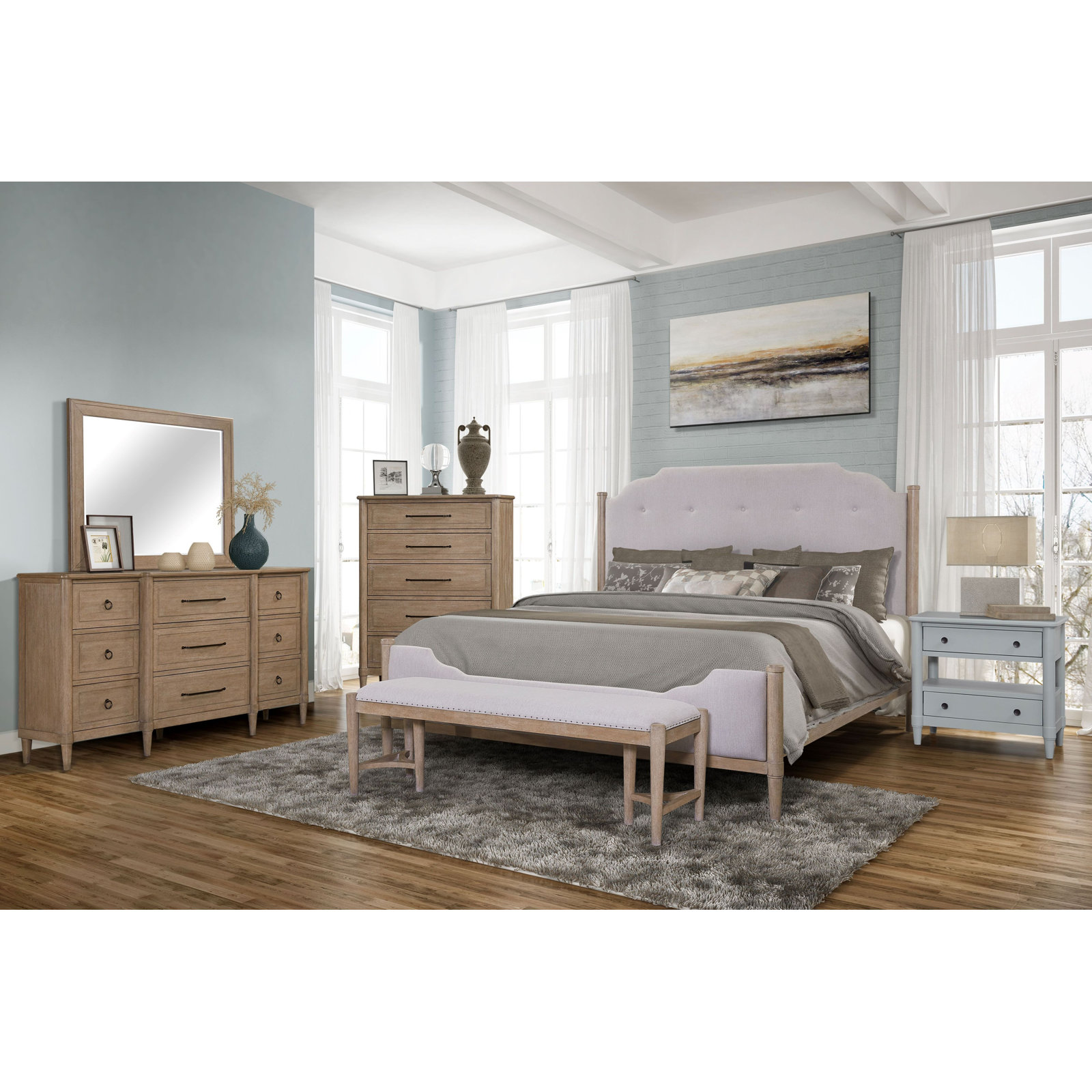 Dana Heights 2-Drawer Nightstand, Blue