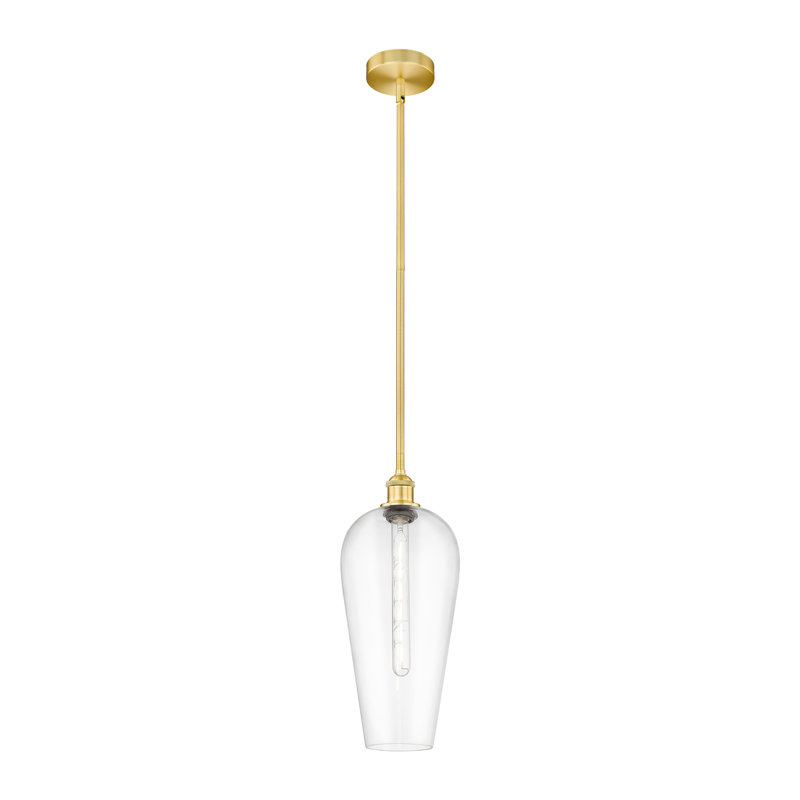 Edison - Chelsea - Mini-luminaire suspendu avec tige 1 lumière, Or satiné, Clair