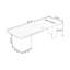 Bureau rectangulaire brun et blanc en bois massif avec 3 tiroirs-1820391859