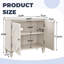 Buffet 33,6 po Mid-Century Modern - Rangement réglable et accents laiton-849667835