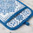 MARTHA STEWART Strie Medallion Pot Holder 2-Pack Set Navy Blue 7"x10"