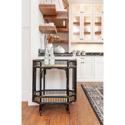 Neyzer Rattan Bar Cart by 17 Stories