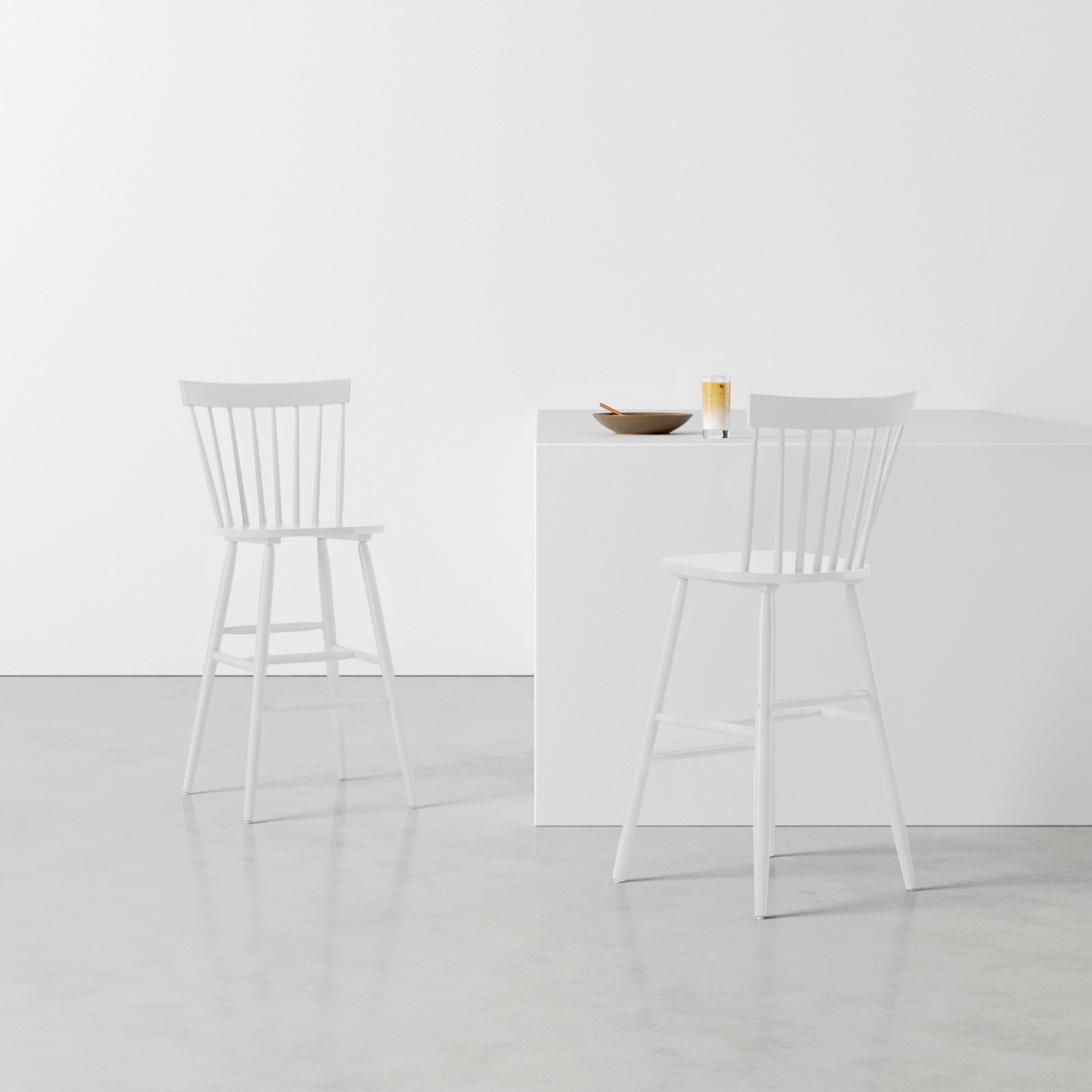 Stacee Bar and Counter Stool, White, Bar Stool (29" Seat Height)