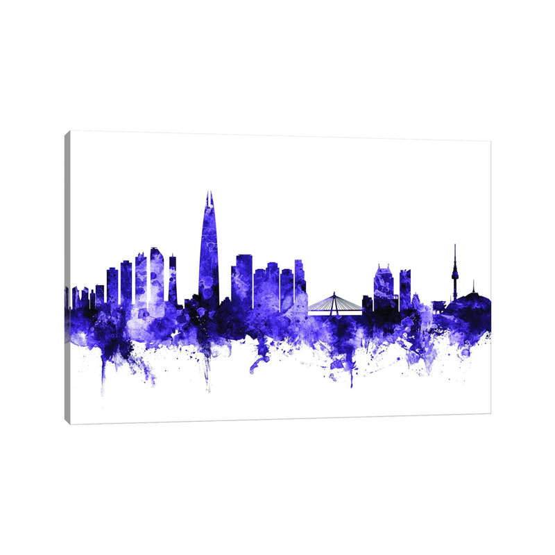 Seoul, South Korea Skyline by Michael Tompsett - Wrapped Canvas Gallery-Wrapped Canvas Giclée, 20.32cm H x 30.48cm W