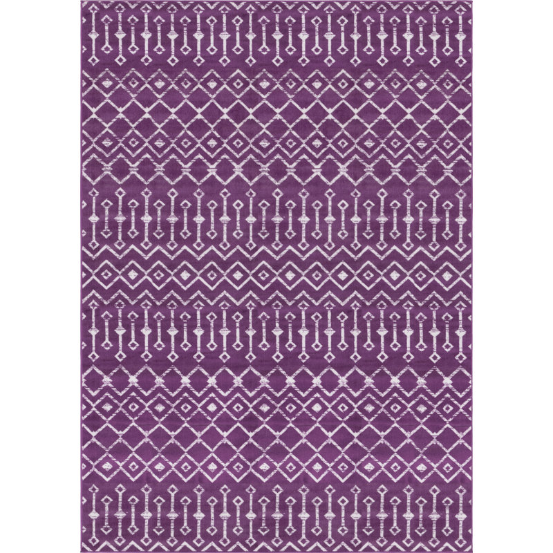 Tapis à treillis marocain World Menagerie, Rectangle 7 pi 1 po x 10 pi