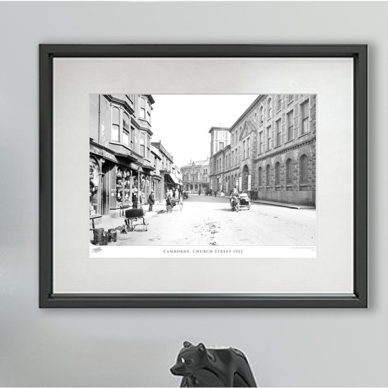 Camborne, Church Street 1922 - Single Picture Frame Print on Wood, 40cm H x 50cm W x 2.3cm D