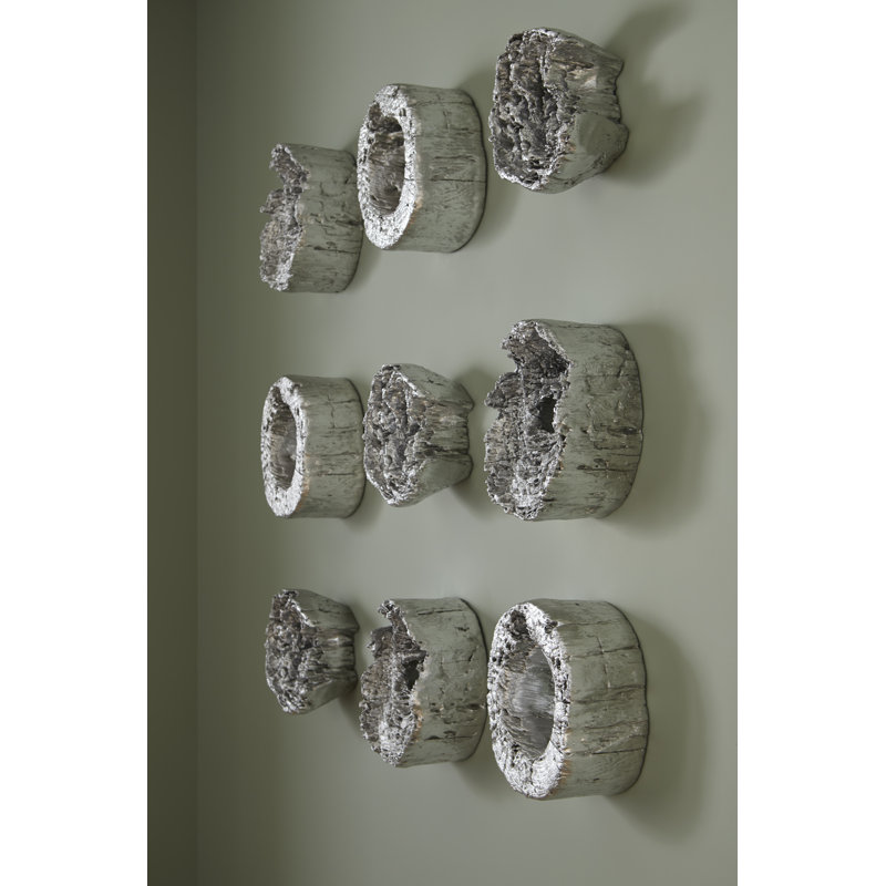 Cast Eroded Wood Circle Wall Décor