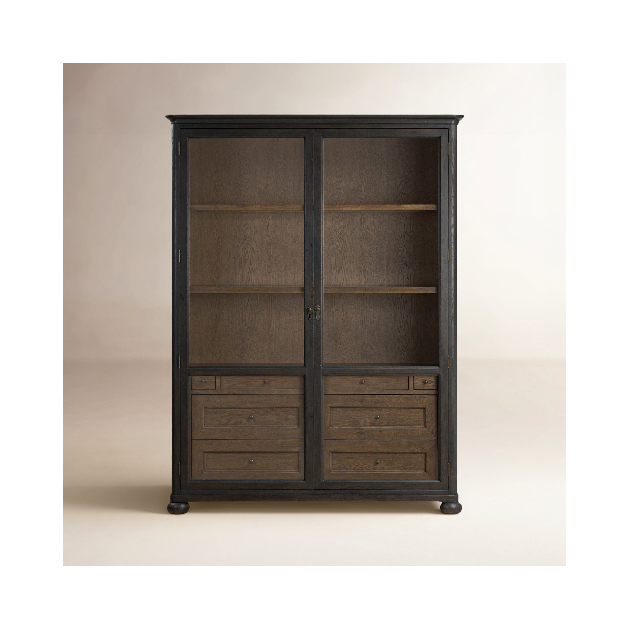 Sussex Wide Cabinet, Smoked Black