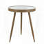 Table d'appoint ronde avec plateau en verre et pieds fuselés or antique - 18 po