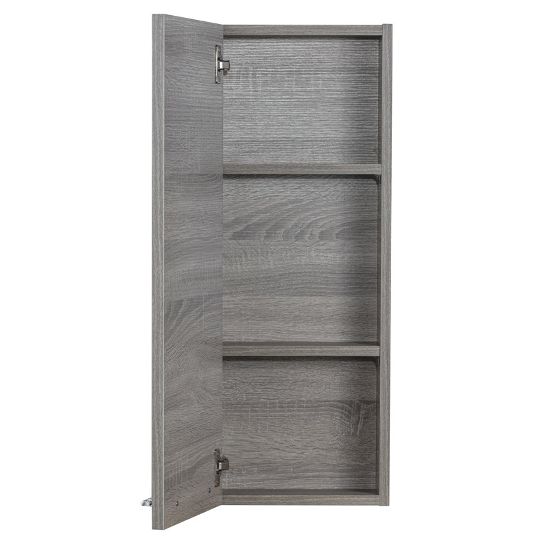 Kato 12" W x 30" H Wall Mounted Medicine Cabinet with Adjustable Shelves, Dorato