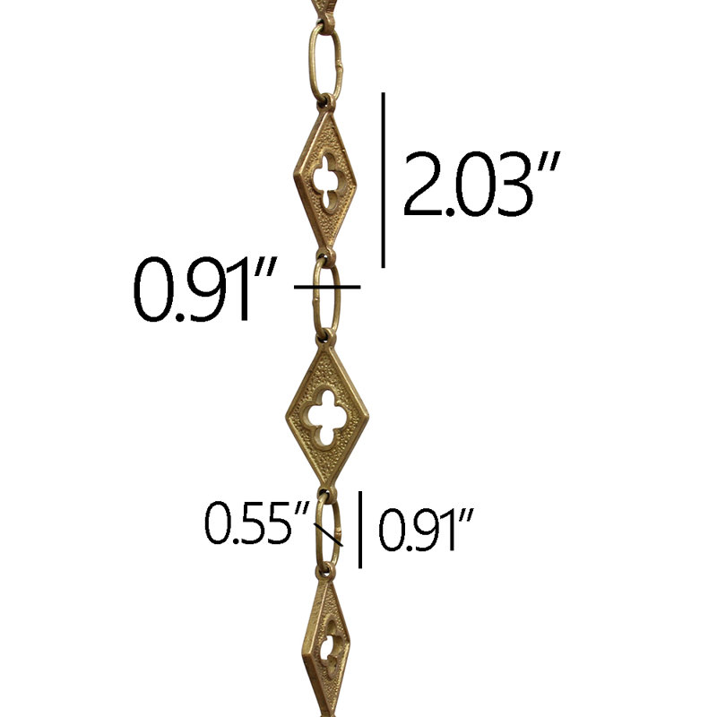 Lustre soudé Motif Link, Laiton antique, H 12 po x l 1,02 po x P 0,14 po