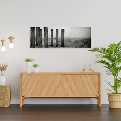 Desolate Shoreline Posts Abstract Contemporary Coastal Wall Art