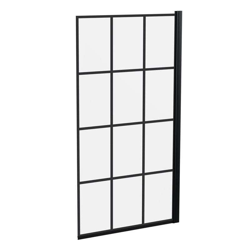 Pacific 790mm W x 1435mm H Pivot Semi-Frameless Bath Screen with Pattern Glass