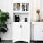 Armoire de cuisine avec tablettes réglables et espace pour micro-ondes pour la salle à manger, armoire de rangement décorative pour la maison