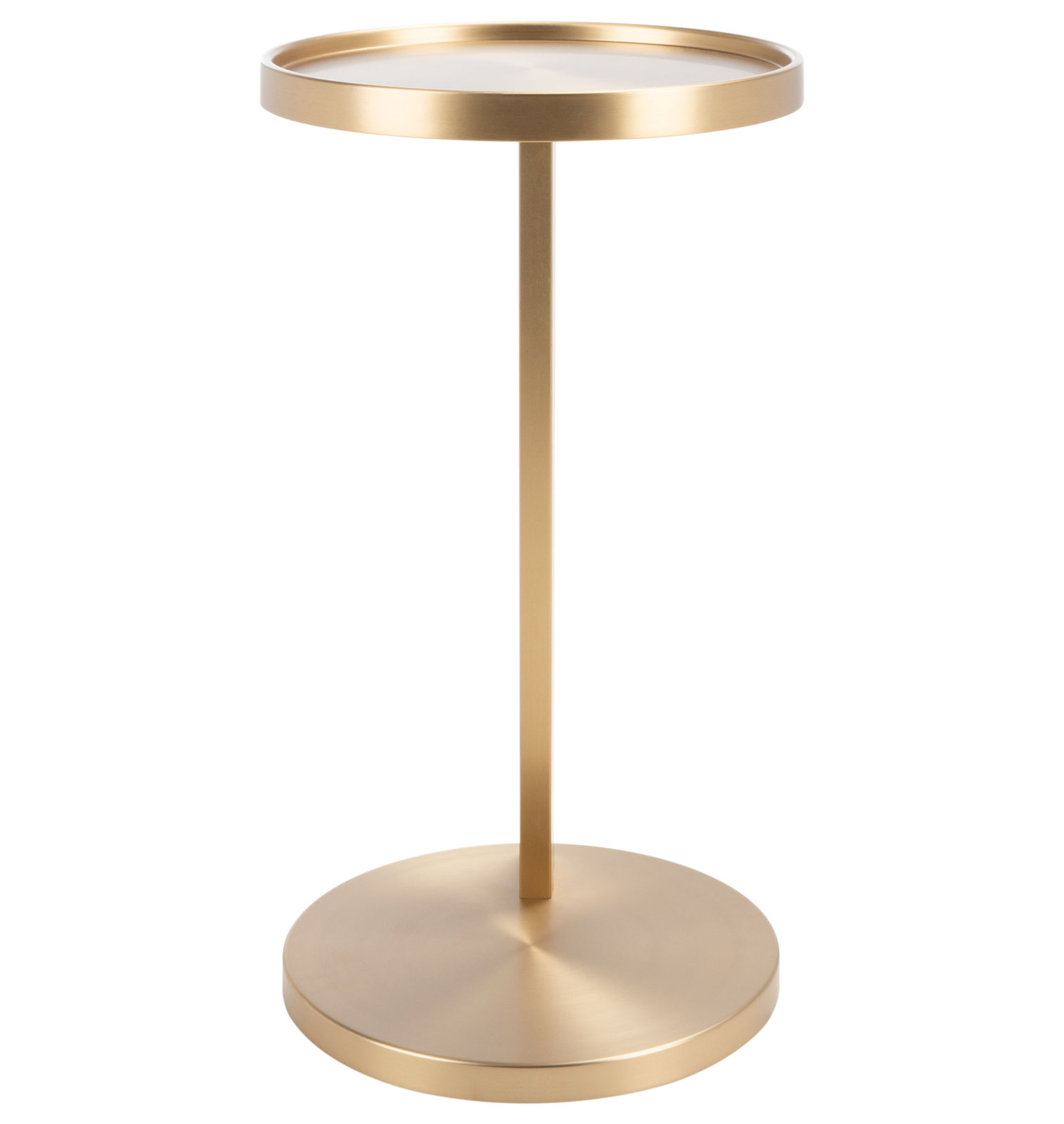 Steel Tray Top Pedestal Plant Stand, Antique Brass