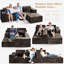 Canapé modulaire en L de 105 po pour salon-257380422-258867065