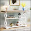 Console de 55 pouces de style champêtre français avec 3 tablettes de rangement, parfaite pour un décor de maison de campagne et une économie d'espace