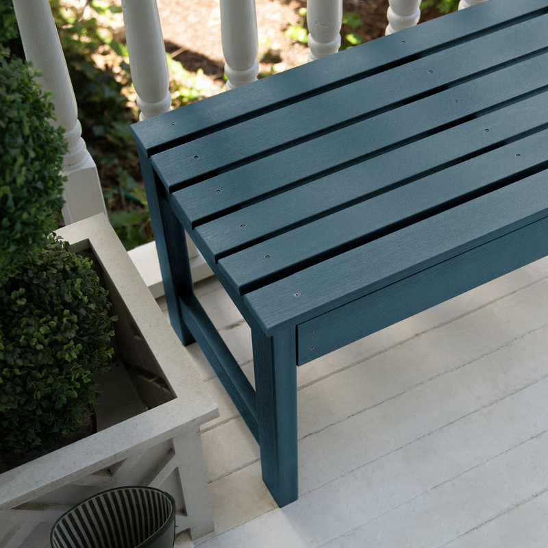 Banc de pique-nique en plastique recyclé Arbnora, H 17,2 po x l 46,1 po x P 15,8 po, Bleu Nantucket