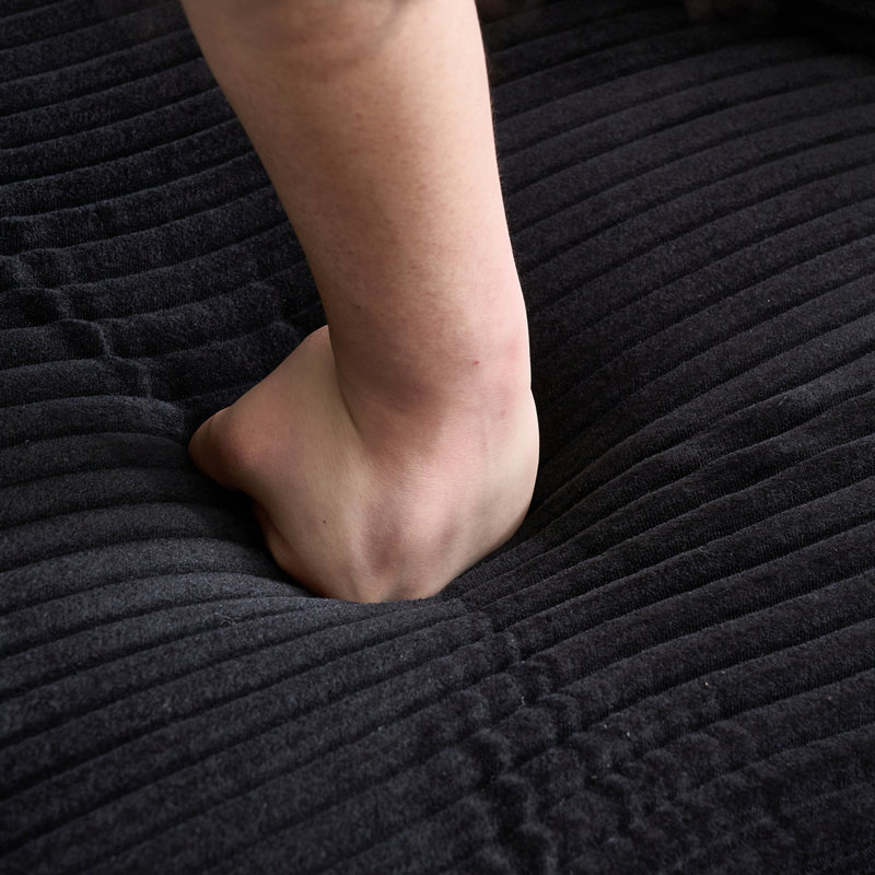 Canapé rembourré Corduroy, Noir