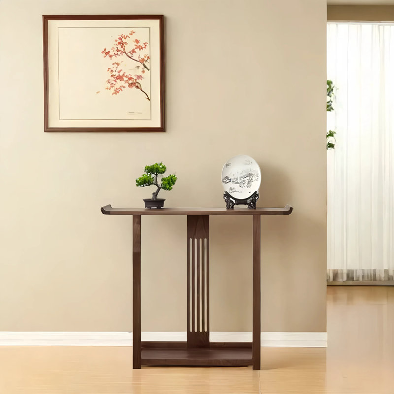 Console en noyer noir, H 33,5 po x l 31,5 po x P 12,6 po