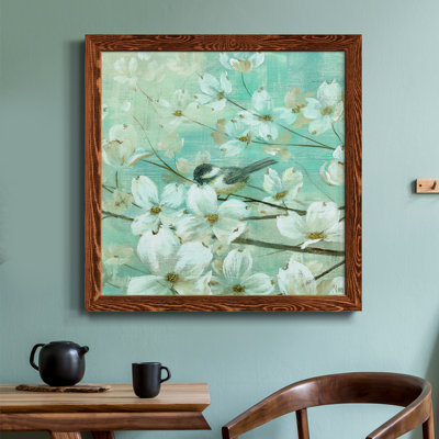 " Chickadees And Dogwood - Detail II " Painting Print