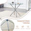 Table de salle à manger ronde en verre avec base en métal pour 4 personnes, table de cuisine moderne 36,6 pouces-304439861