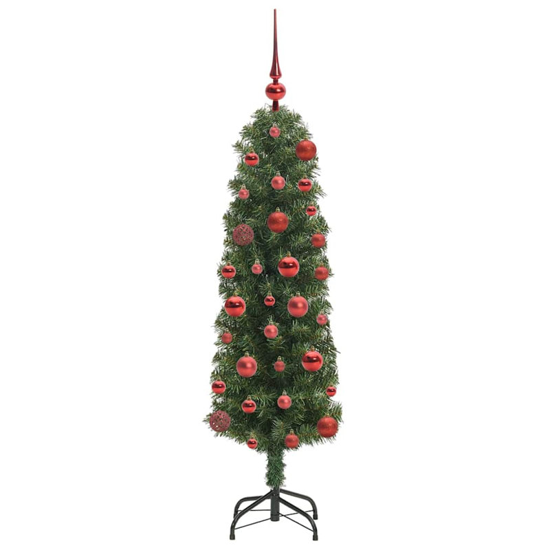 Artificial Christmas Tree with 150 LEDs with Stand, Red, 3.94' H