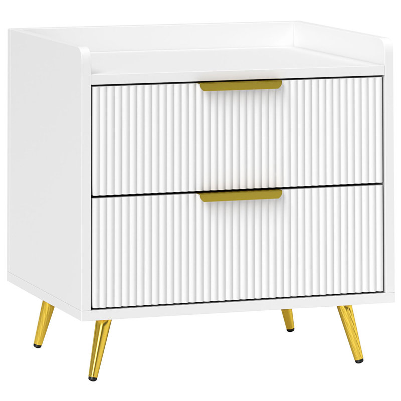 50cm W Bedside Table, White
