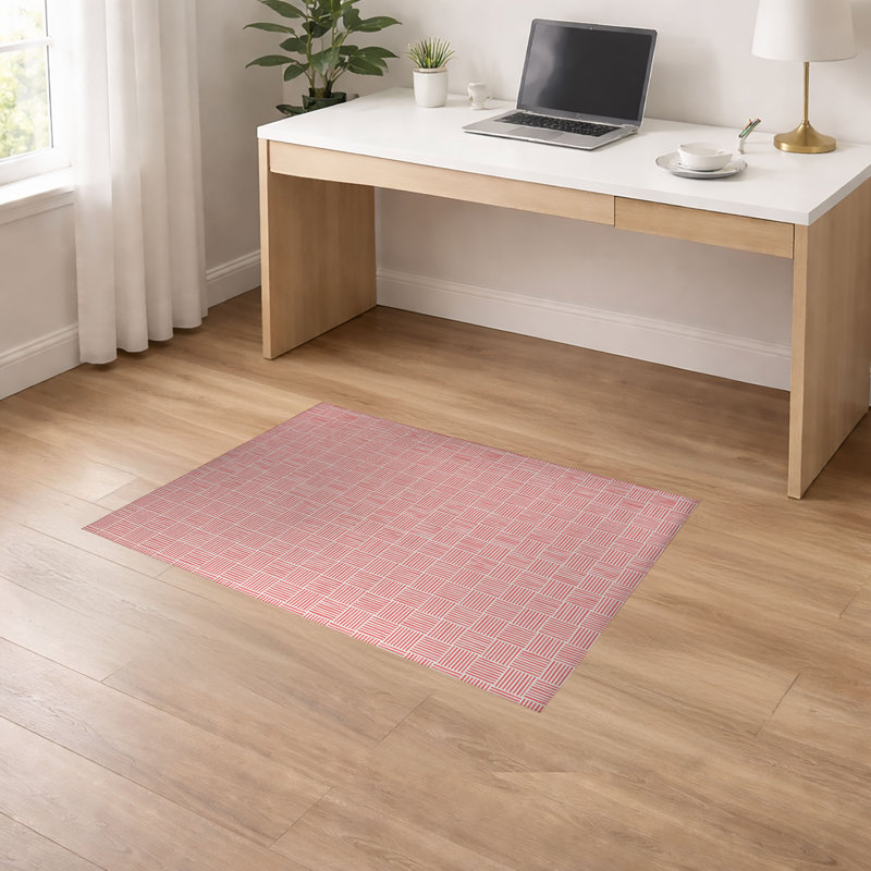 Tapis de bureau léger Gridblocked, L 72 po x P 48 po, Vieux rose