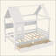 Lits avec tiroirs de rangement et fenêtre, structure de lit plateforme en bois massif avec tablettes, pour enfants, sans sommier et conception enfantine-60490966-60490961