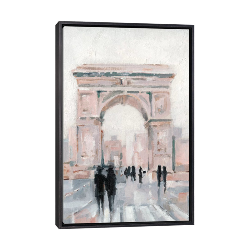 "Early morning flâner II" par Ethan Harper, reproduction d’art, H 48 po x l 32 po x P 1,5 po, Toile avec cadre noir patiné