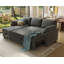 Sleeper Sectional Sofa with Pull-out Bed and Storage Chaise, Linen Blend Grey Upholstery – For Living Room-430243413