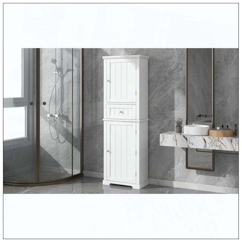 Tablette ajustable pour armoire de salle de bain Tall, Blanc