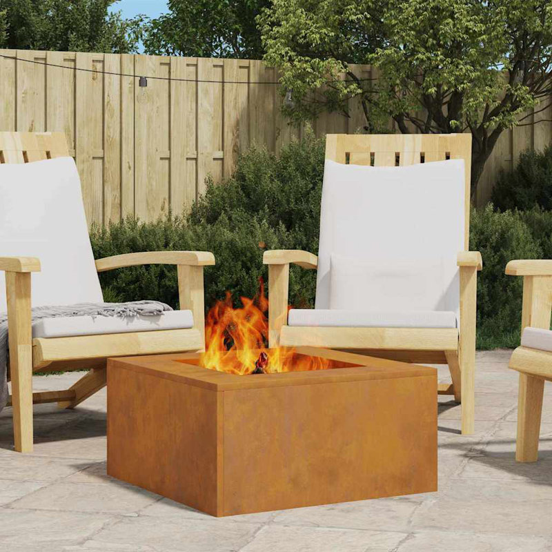 Outdoor Fire Pit, 30cm H x 60cm W x 60cm D, Brown