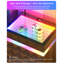 50cm W Bedside Table with 3D Mirror Abyss and Sensor RGB Lighting, 2-Drawer Bedside Table with Hidden Storage And Lockable-1535923175