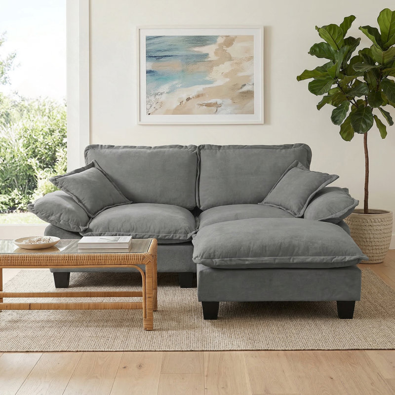 Canapé modulaire d'inspiration voilier avec repose-pieds amovible