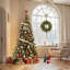 Prelit Christmas Tree, Pencil Christmas Tree with 240 Warm White Lights-8 Modes, Automatic Hinged Expansion, Foldable Metal Stand, PE & PVC Xmas Trees for Front Porch, Party, Office-354163387