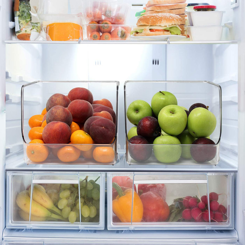 Sorbus Clear Open Front Plastic Fridge and Pantry Storage Bins 2 Pack