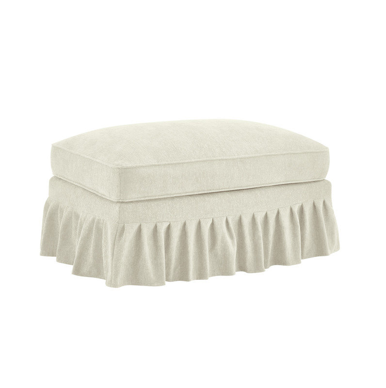 Ottoman Chenille, Beige/White