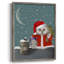 «Christmas Santa Owl», reproduction encadrée - bois massif-46917089