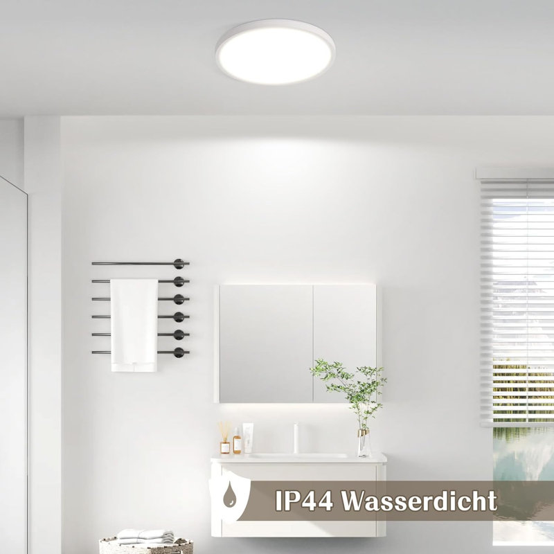 LED Semi Flush Mount, White, 6500 Kelvins
