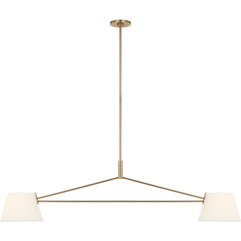 Richard June Transitional Hale Chandelier, Estate Brass