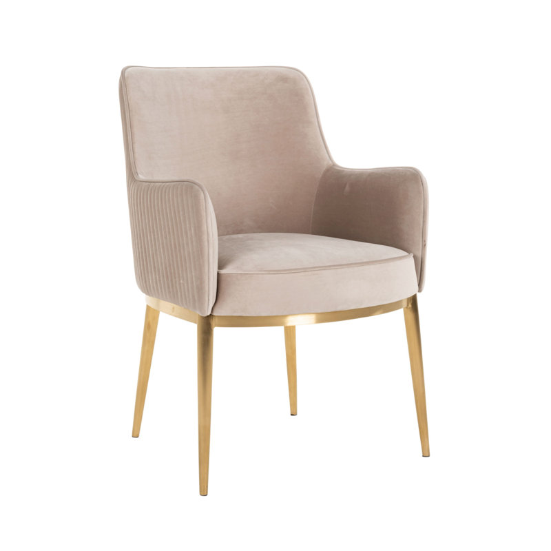 Breeze Upholstered Arm Chair, Light Brown