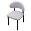 Classic Blue Cotton-Linen Upholstered Dining Side Chair with Black Solid Wood Legs, Set of 4 for Kitchen and Living Room