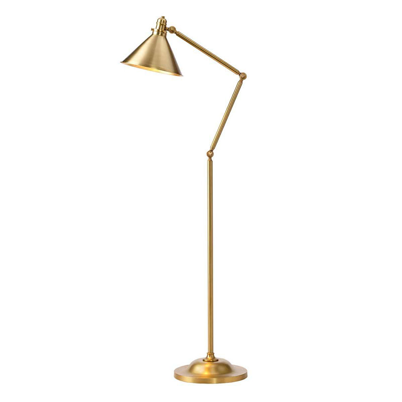 Evie 204cm Accent Floor Lamp, Aged Brass
