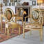 Solid Wood Arm Chair in Gold