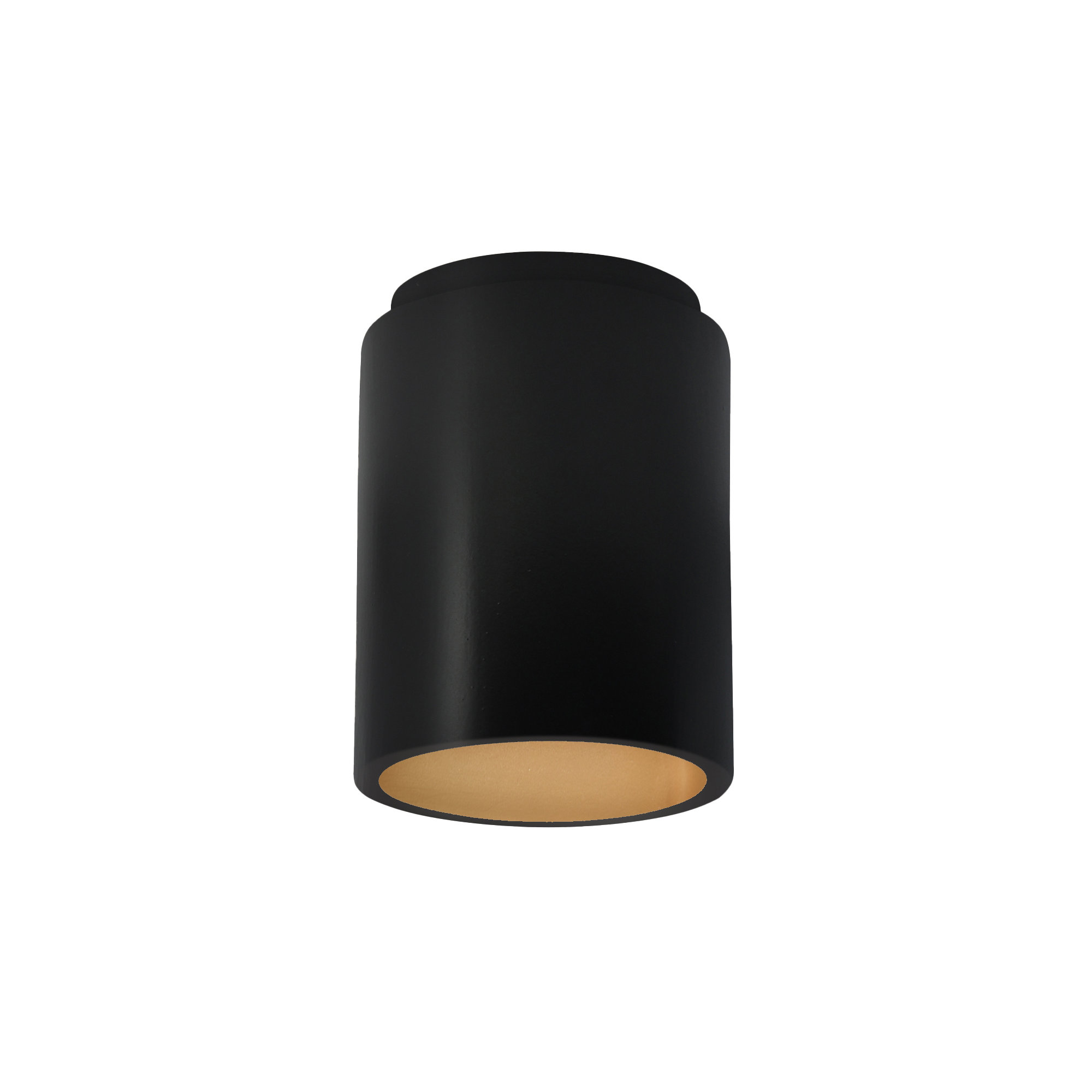 Sumatra Single Light Ceramic Flush Mount, LED (Integrated), Carbon Matte Black/Champagne Gold