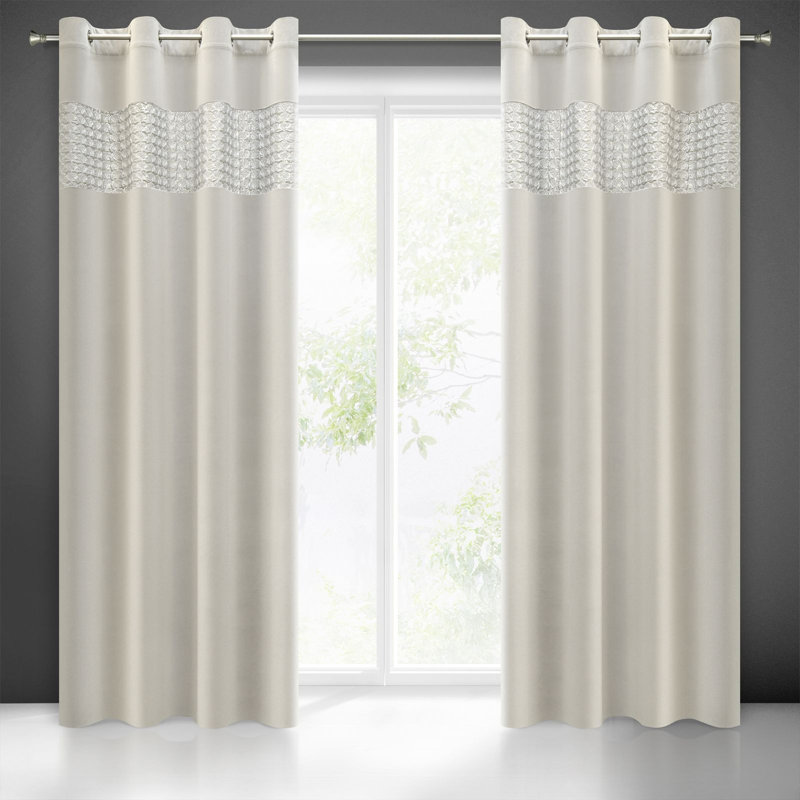 Aaryon Blackout Curtains Single Panel, Silver