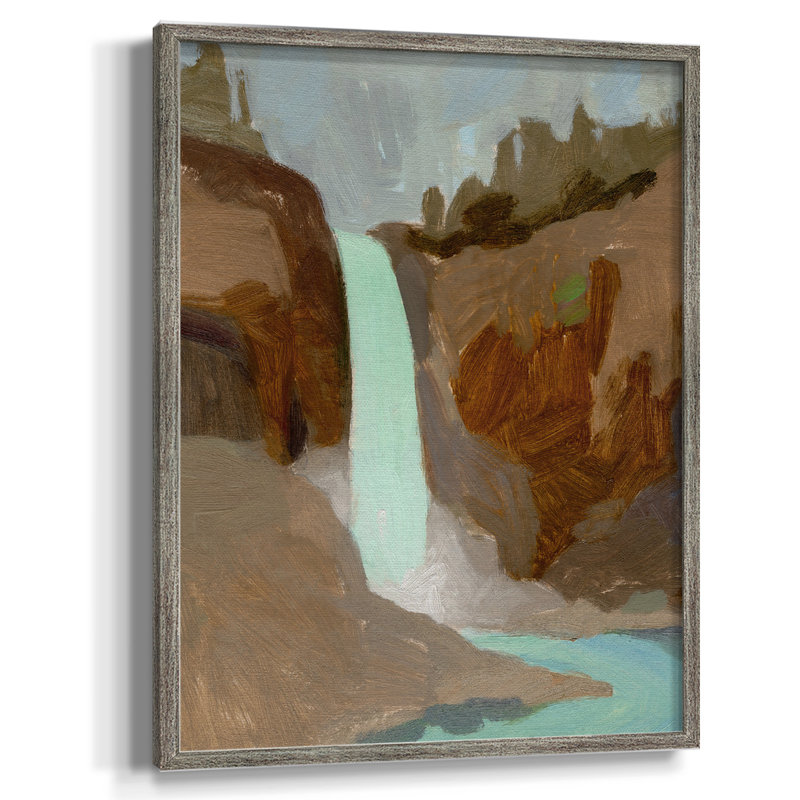 Turquoise Falls I, reproduction encadrée - bois massif, H 15 po x l 12 po